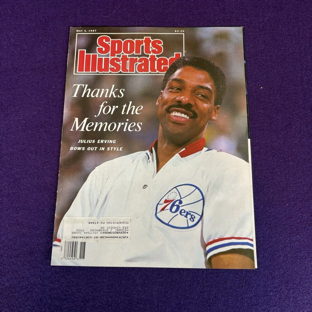 Sports Illustrated May 1987 Philadelphia 76ers Julius Erving Magazine Cover